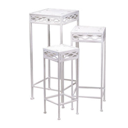 Weiße Metallsäule Pinsel 1-3 Quadratische CM29X29H70