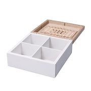 Holzhalterbox 4 Weiße Fächer Bild CM18X18H7