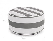 Pouf Bianco-Grigio aufblasbare Streifen