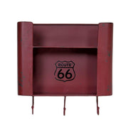 2 -Storey Red Brisstol Metal Shelf mit 3 -Seerer -Hanger CM30x10H30
