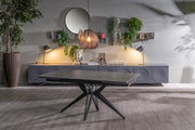 Vintage Grey Extendable Table - Matt Black 90 cm x 160-240 cm cm H. 76 cm