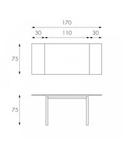 Erweiterbare Tabelle 110-170 x 75 cm - Baud