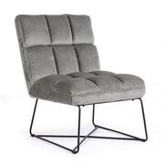 Lizzie -Sessel in grauen Metallbeinen