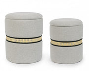 Set2 Pouf Container Karina Gray ch