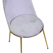 Wohnzimmerstuhl Designer Samt und Metall Gold Rotterdam Grau
