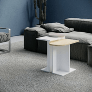 Tris Tavolino aus dem Wohnzimmer Mund White Oak Light Mokka Effez