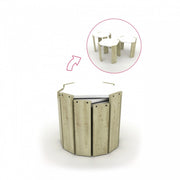 Tris strenge Tische Ruorierbare weiße Ebene Multiuse Effez