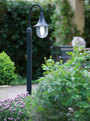 Testa-palo in transparenten thermoplastischen, 60 mm Durchmesser, maximale Höhe 150 mm Lampe, IP43 Schwarz