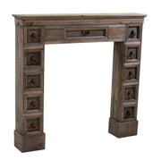 Brauner Holzkamin mit Schubladen CM108X18H101