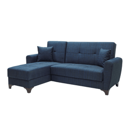 Sofa mit reversibler Halbinsel Doppelbehälter Eva Blue Fabric Effez
