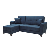 Sofa mit reversibler Halbinsel Doppelbehälter Eva Blue Fabric Effez