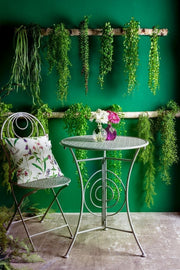 Runder Tischklappgarten in Marlene grauer Stahl 60x H77 cm Durchmesser