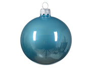 Weihnachtskugel glasierten Glasschmuck Blau Zucker Farbe Ø 6 cm