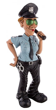 2x Police Karikaturstatuette