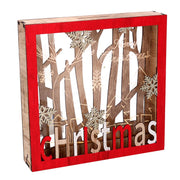 Holzdekoration Rot LED CM22X4.5H22