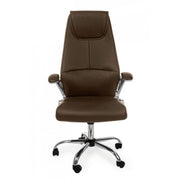 Büro -Sessel in Camberra Brown Eco -Leder mit Armlehnen