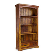 Bibliothek 4 Etagen und 2 rustikale Holzschubladen 100x35x185 cm