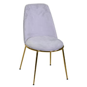 Wohnzimmerstuhl Designer Samt und Metall Gold Rotterdam Grau