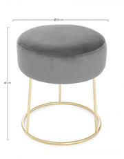 Pouf Clarissa Grey Gold Design 35 x 40 h cm