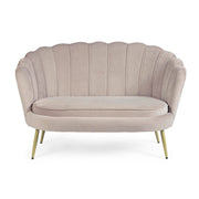 2 Sitzoter -Sofa hellgrauer Samteffekt Giliola