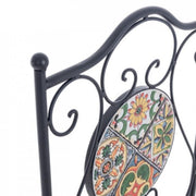 Naxos Stahlklappstuhl mit Sitzung und Rückenlehne in Keramik 92h cm dekoriert