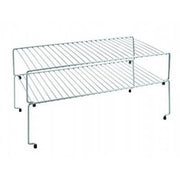 Set von 2 überlagbaren Regalen, Abmessungen CM.47x23x26, Satin Metallic Silber Farbe