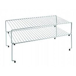 Set von 2 überlagbaren Regalen, Abmessungen CM.47x23x26, Satin Metallic Silber Farbe