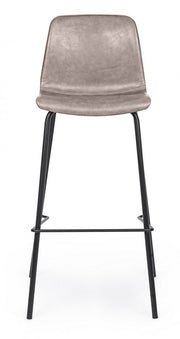 Vintage Bar Stool Beige Ecopelle Kyra CM 39 x 44 x 103,5