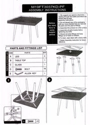 Polyrattan Tisch Adila Walnut Square mit Glas CM90x90xH77