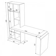 Schreibtisch mit Bambus -Farbbuchhandel mit weißer Tür