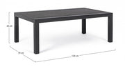 Kledi Aluminiumtisch Anthrazit 120x70x43H CM