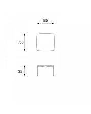 Tabelle 45 x 45 x 45H - Efeu