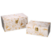 Holzkiste 1-2 Dekorationen Rechteckige Gold CM30X18.5H15