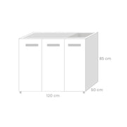 3 -Ront Reversible White Kitchen Sublaveling 120x50xh 85 cm