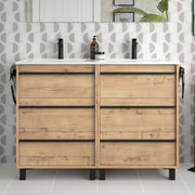 Badezimmerschrank GECO120 OSTIPPO Doppelwaschbecken 3 Schubladen 120x45x86h