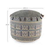 Ethnischer Stil Baumwoll Pouf Tilak Schnorchel Durchmesser 50x H35 cm