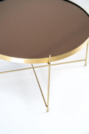 Temperierer Glas Tisch und Metall - 70 x 70 x 40h