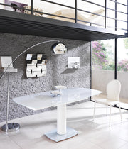 Weiß erweiterbarer Tabelle 90 cm x 120-180 cm H. 76 cm