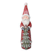 Santa Claus LED -Harz mit rotem Baum CM18X19H66