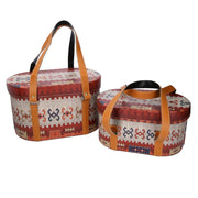 Ertopelle Box mit Griffen 1-2 ovales rotes CM36x26H20