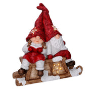 Santa Claus führte Harz mit Mädchen RosSocm40x26H15