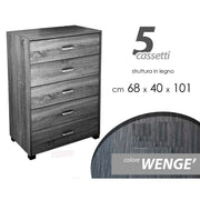 Graue Holzraumschublade mit 5 Schubladen 68 x 40 x 101 h cm