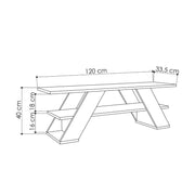 Offene Fernsehtür 2 Regale Vintage White 120x33.5x40 H cm