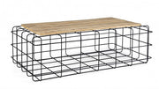 Gitter rechteckiger Holzmetalltisch