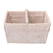 Rattan Rattan Algarve Rechteckige weiße CM26X21H15