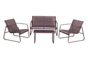 Set 4 Sesselsofa und dunkelgraues Tabelle 165x65x112cm