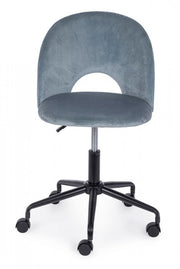 Samtblau -Bürostuhl und Stahlstruktur