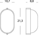Kleine Deckenleuchte E27 Schwarz Oval Industrial Line
