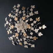 Leichte Elfenbein Eisendecke und Strasssteine ​​Sechs Lichter 80x H22 cm EDERA