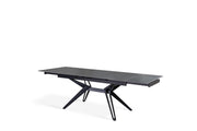 Vintage Grey Extendable Table - Matt Black 90 cm x 160-240 cm cm H. 76 cm